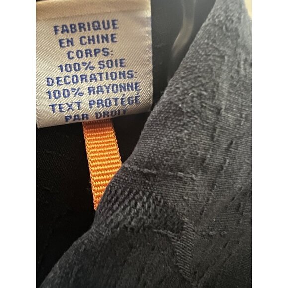 Tommy Bahama Vintage Black Silk Hawaiian Button Up Shirt 2XL Pocket Embroidered - Picture 7 of 7